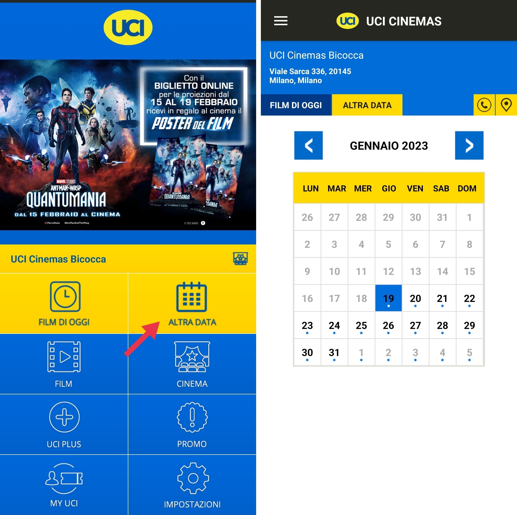 Come faccio ad acquistare un biglietto tramite l'APP? – UCI Cinemas Italy